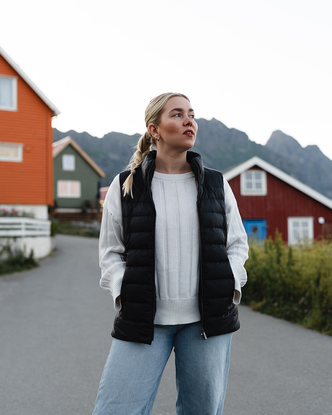 Lady dunväst kolsvart