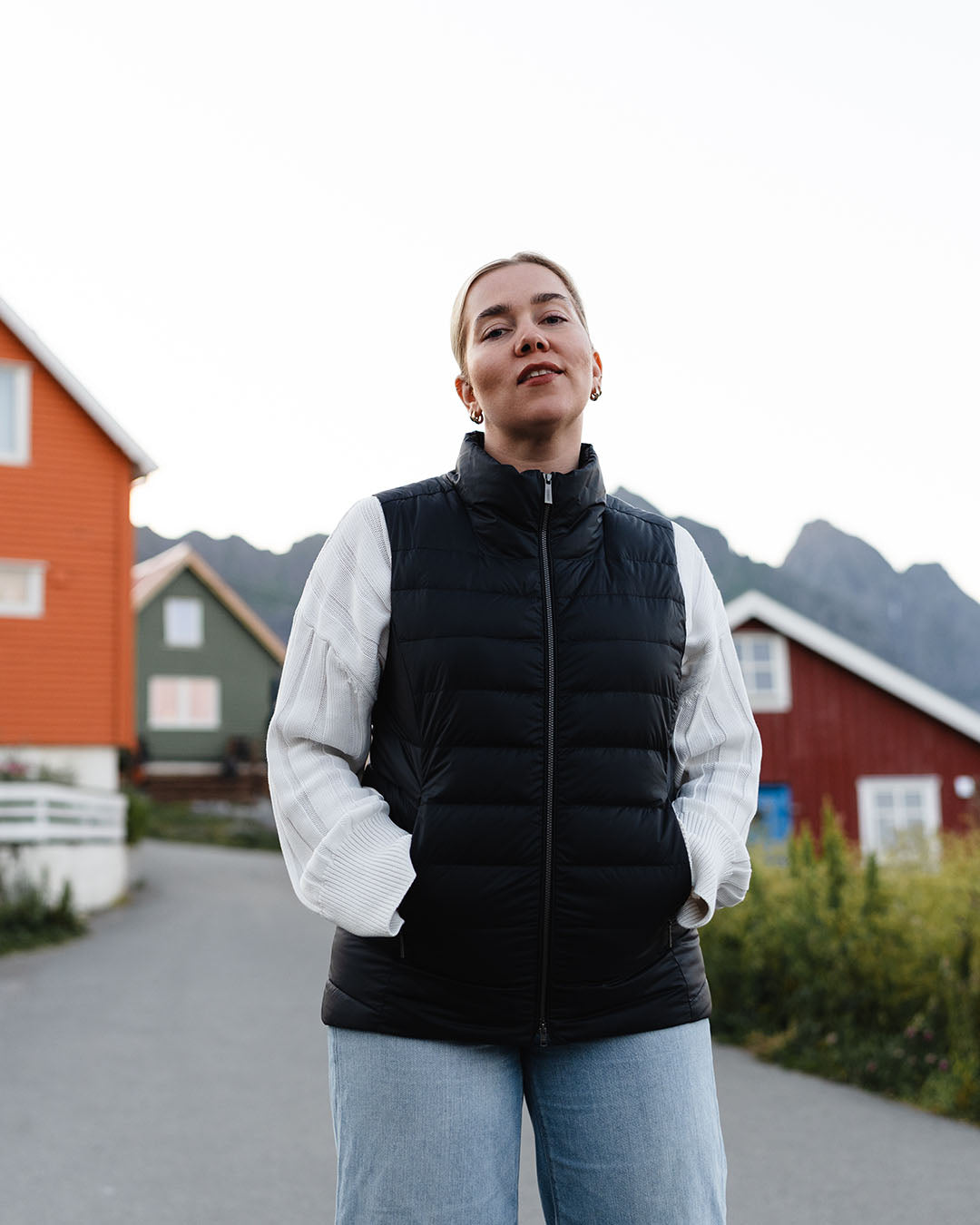 Lady dunväst kolsvart