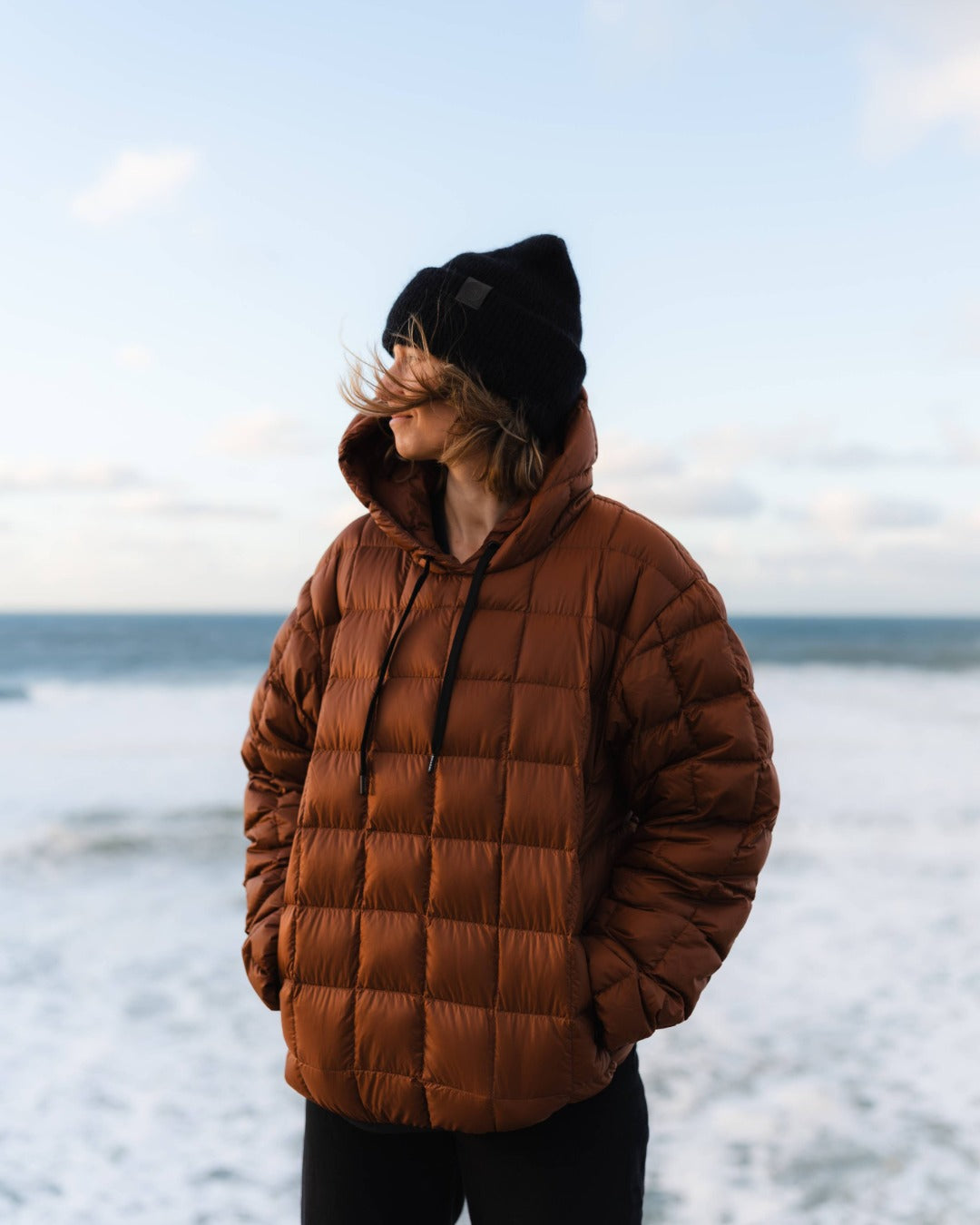 Poiju dunhoodie blå pion