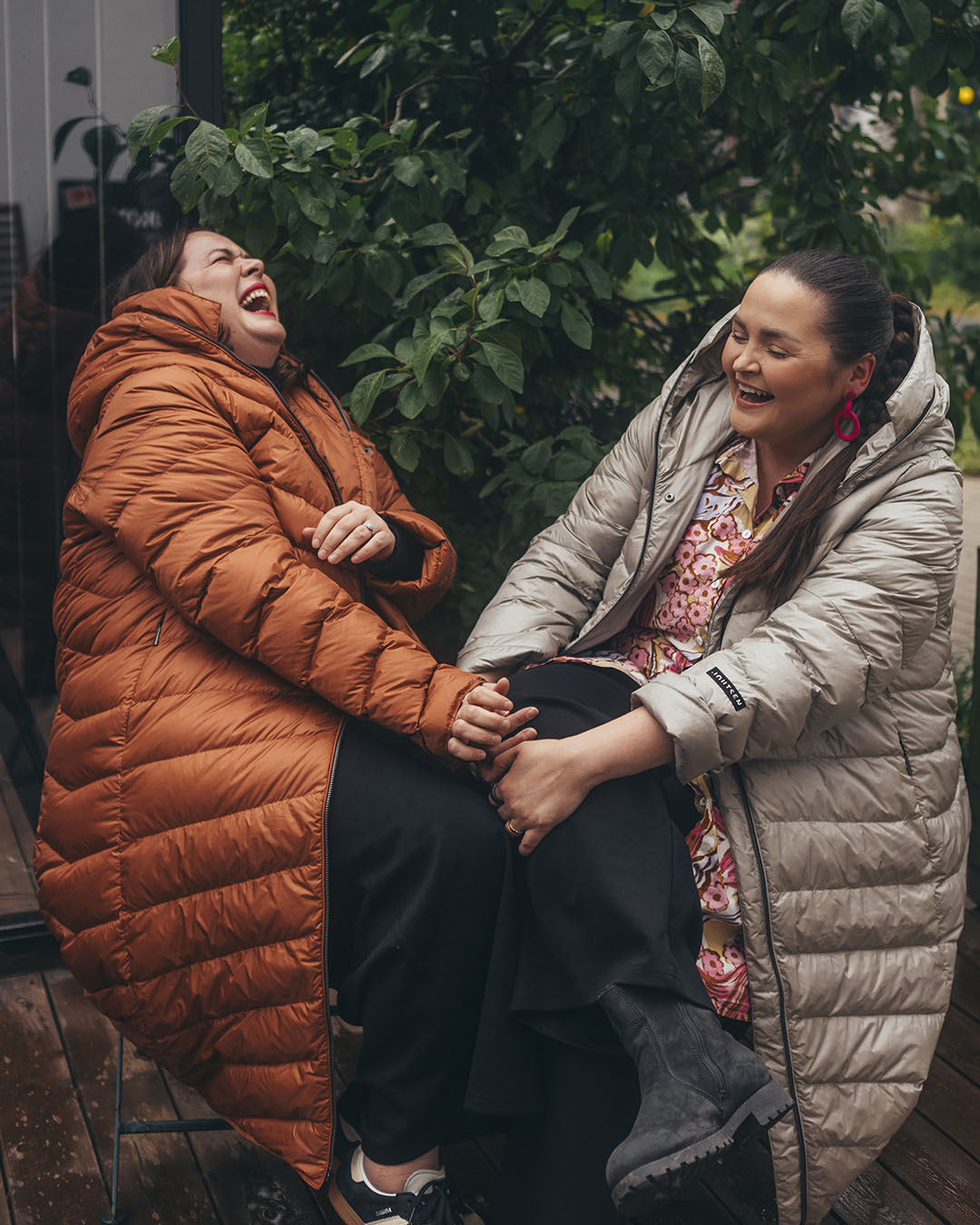 Säde lätt dunjacka plus size roséguld