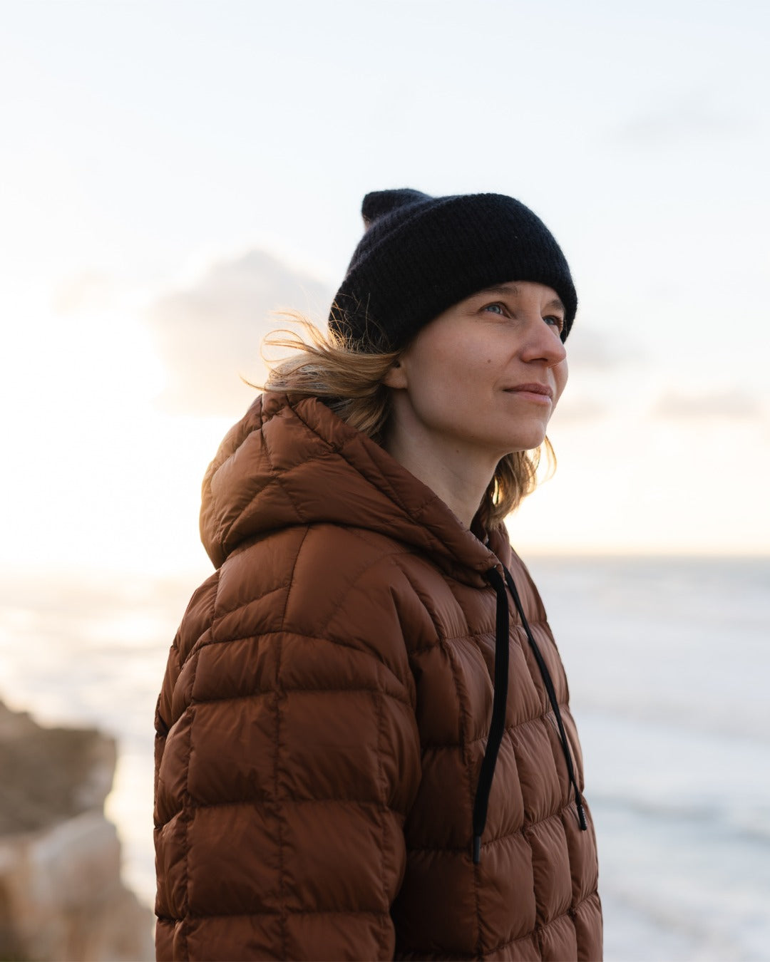 Poiju dunhoodie blå pion
