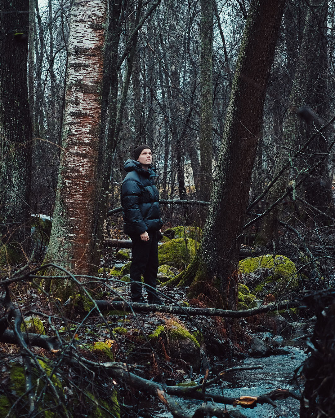 Huurre dunjacka kolsvart