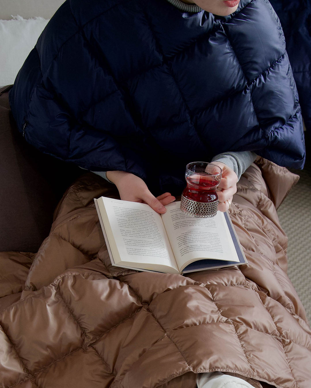 Unelma dunponcho mörkblå